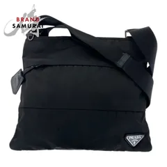 美品 PRADA プラダ テスート 三角ロゴプレート ブラック 黒 シルバー金具 ナイロン/レザー ショルダーバッグ ポシェット レディース 505935【中古】