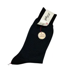 Il Regalo イルレガロ メンズソックス 25-26cm ブラック ネイビー系 日本製 綿 ナイロン カシミヤ混 靴下 高品質 ビジネス カジュアルのサムネイル