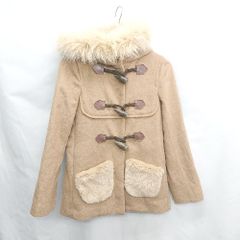 ◇ ⊇ GREED レッキス フォックス 長袖 ダッフル コート サイズS ベージュ レディース E  【1411280024041】