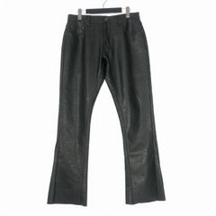 mnml ミニマル 光沢 フェイクレザー フレアパンツ ブラック W32 美品 