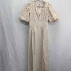 ◇ ◎●未使用● ⊂ JUNOAH ジュノア 半袖 ロング ワンピース サイズM ベージュ系 レディース E  【1411280029398】