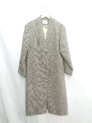 ◇ ⊇ MURUA ムルーア チェック ノーカラー 長袖 ロングコート サイズM ブラック レディース E  【1411280033722】のサムネイル
