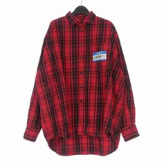 ヴェトモン VETEMENT 22SS MY NAME IS FLANNEL SHIRT マイネーム イズ フランネルチェックシャツ 長袖 M レッド/ブラック UA52SH800R のサムネイル