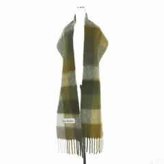 アクネ ストゥディオズ Acne Studios モヘアチェックスカーフ マフラー フリンジ 250×28cm グリーン 緑 CA0084 国内正規