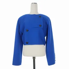 ミラショーン mila schon 80-90's ヴィンテージ ノーカラージャケット ブレザー 長袖 40 ブルー 青のサムネイル