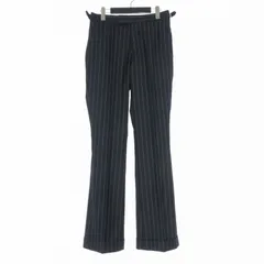 マサキマツシマ MASAKI MATSUSHIMA ストライプ ワイドフレアパンツ スラックス センタープレス ネイビー/ホワイトのサムネイル