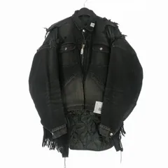 ミハラヤスヒロ MIHARA YASUHIRO 25AW DOUBLE LAYERED DENIM JACKET ダブルレイヤード デニムジャケット ブルゾン 長袖 46 ブラック 黒 J15BL121のサムネイル
