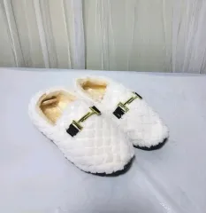 新品 白 ファー フラット シューズ 38
