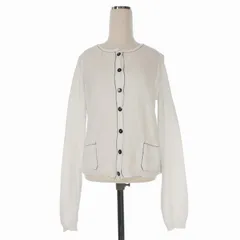 クリッツィア KRIZIA MAGLIA クルーネック ニットカーディガン コットン 長袖 44 ホワイト 白 国内正規のサムネイル