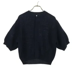 美品 MACPHEE マカフィー 半袖 コットン ニットカーディガン S ネイビー トゥモローランド レディース 古着のサムネイル