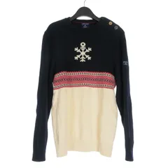 セントジェームス SAINT JAMES × FAGUO フランス製 クルーネックニット セーター M 長袖 ネイビー/ホワイトのサムネイル