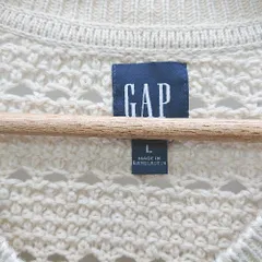 ◇ ⊇ GAP かぎ編み 長袖 ニット サイズL クリーム レディース E  【1412090057991】
