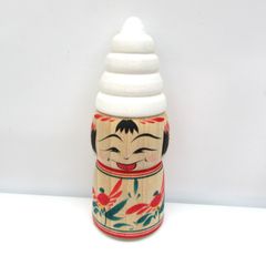 現状品 こけし 女の子 おかっぱ 着物 リボン 高さ：約23.5cm 高見沢