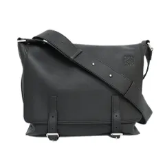 【天白】ロエベ メッセンジャーバッグ クロスボディ ブラック シルバー金具 ショルダーバッグ レザー アナグラムロゴ 鞄 メンズ レディースのサムネイル