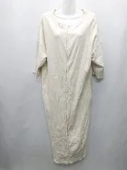 ◇ ⊇ antiqua patterntorso コットン100% 七分袖 ロングカーディガン サイズF アイボリー レディース E  【1412260014168】