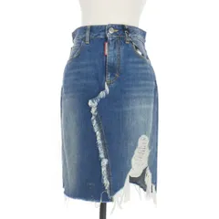 ディースクエアード DSQUARED2 22AW Destroy D Midi Skirt ダメージ加工 デニムスカート 38 インディゴ S73MA0480 国内正規