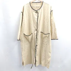 ◇ ⊂ HOLIDAY ホリデイ 薄手 ロング丈 パイピング 長袖 ノーカラー コート サイズＦ ベージュ系 レディース E  【1412260018821】のサムネイル