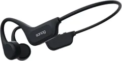 Sanag 骨伝導イヤホン ワイヤレスイヤホン 増強技術、極限の快適さ オープンイヤー 耳を塞がない Bluetooth 32GBメモリ内蔵 IP68防水・防塵 8時間連続再生 吸着急速充電 マイク付き ながら聞き最適 技適認証済み (ブラック)p