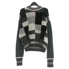 アンリアレイジ ANREALAGE 25AW HARUKAHARU PATCHWORK CREW NECK KNIT パッチワークニット セーター 長袖 46 ブラック 黒 HO252CK001のサムネイル