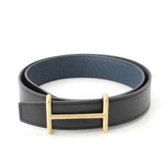 エルメス HERMES H型 ゴールドバックル ブラックレザーベルト - メルカリ