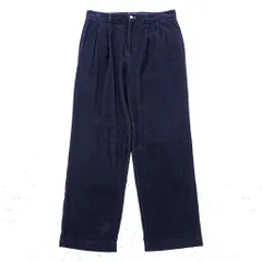 TOMMY HILFIGER 2タック ワイド チノパンツ コーデュロイ スラックス L ネイビー コットン プリーツ