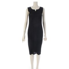 pleats please】ロングワンピース ブラック×パープル size4 - メルカリ
