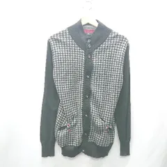 ◇ ⊇ MEN'S MELROSE メンズ メルローズ 千鳥柄 長袖 カーディガン サイズ4 ブラック メンズ E  【1412260031745】のサムネイル