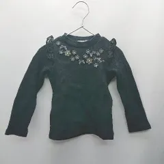 ◇ ⊂ mezzo piano メゾピアノ キッズ 長袖 カットソー サイズ100 ブラック 女の子 E  【1412260031530】