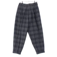ワイズ フォー メン 00AW ヨウジヤマモト Yohji Yamamoto ウール チェック スラックス パンツ MT-P02-128 ネイビー グレー M【中古】のサムネイル