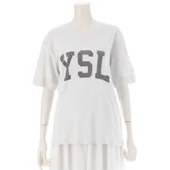 サンローラン 21年 YSL ロゴ 刺繍 プリント カットソー 半袖 トップス 672370 オフホワイト XS【中古】のサムネイル
