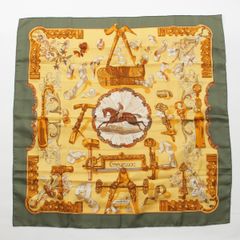 HERMES カレ90 Copeaux おが屑 オレンジ シルクスカーフ - メルカリ
