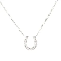 ティファニー ダイヤモンド ホースシュー ネックレス K18WG シルバー 1.9g【中古】のサムネイル