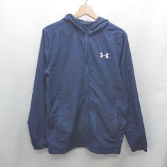 ◇ ⊇ UNDER ARMOUR アンダーアーマー ブランドロゴプリント 長袖 フリース サイズM ネイビー メンズ レディース E 【1412260034722】