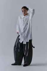 エンフォルド 黒 サルエルパンツ ドレープデザイン 変形デザイン 