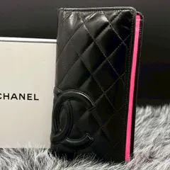 【媚びない色気を、手元に】　CHANEL 長財布 カンボンライン ココマーク マトラッセ ラムスキン キルティング　ブラック ピンク