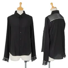 ノワール ケイ ニノミヤ コムデギャルソンnoir kei ninomiya COMME des GARCONS スタッズ埋め込み切替ブラウス 黒XSのサムネイル