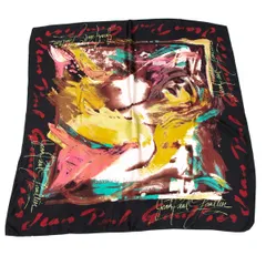 ジャンポールゴルチエJean Paul GAULTIER シルクペンキグラフィックプリントスカーフ 黒他のサムネイル