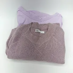 ◇ Θ 《 ZARA ザラ まとめ売り2点セット サイズTシャツEUR XS ニットS Tシャツ ニット レディース 》 E  【1501160046864】