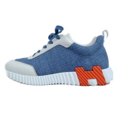 HERMES エルメス バウンシング スニーカー デニム ホワイト オレンジ