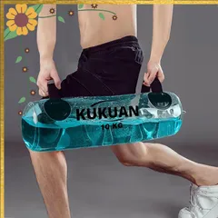 KUKUAN ウォーターバッグ トレーニング筋トレ器 10kg/20kg//35kg 体幹トレーニング 強化核心肌肉 ウォーターウェイト 簡単設計 ウォーターダンベル 目盛り線 フットポンプ付き (白い色, 10kg) 1のサムネイル