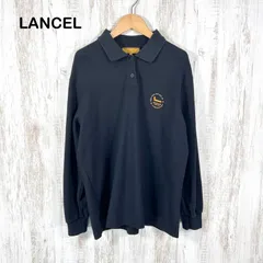 LANCEL ランセル ロゴ刺繡 鹿の子 長袖ポロシャツ ブラックのサムネイル