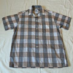 クリーニング済み即完売24SSワコマリアオンブレチェックシャツBROWN/L