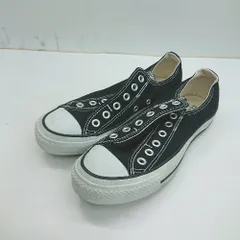 ◇ Θ CONVERSE コンバース ローカットスニーカー サイズ24 ブラック ホワイト レディース E  【1501230032582】のサムネイル