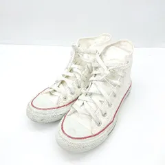 ◇ Θ CONVERSE コンバース ブランドロゴ入り ハイカットスニーカー サイズ22.5 ホワイト レッド系 レディース E  【1501230035187】のサムネイル