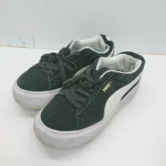 ◇ ⊇ PUMA プーマ ブランドロゴ入り 厚底 ローカットスニーカー サイズ24.5 ブラック ホワイト レディース メンズ E  【1501230048781】