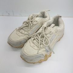 ◇ Θ FILA フィラ ブランドロゴ刺<!-利用不可文字-!> ローカットスニーカー サイズ24 ベージュ系 レディース E 【1501230048774】
