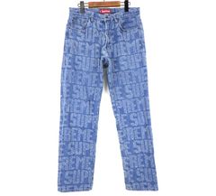 Supreme ロゴ総柄 デニムパンツ 30インチ - メルカリ