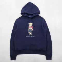 Polo Ralph Lauren ポロベア プルオーバー パーカー M ネイビー サイドポケット コットン