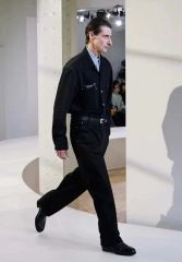 MIU MIU 24AWランウェイピース チャコールグレー ウール スラックス