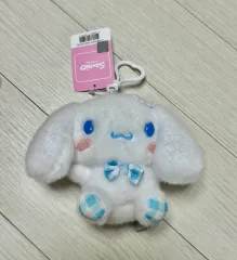 シナモロール フラワーチェック バッグハンガー キーホルダー